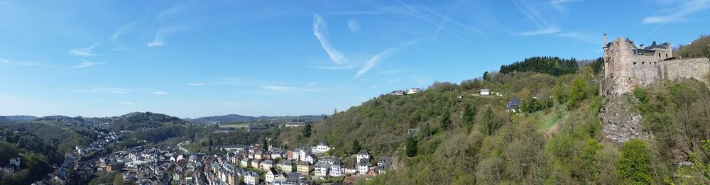 Panoramic view of trees against sky