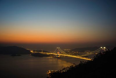 Illuminated cityscape at night