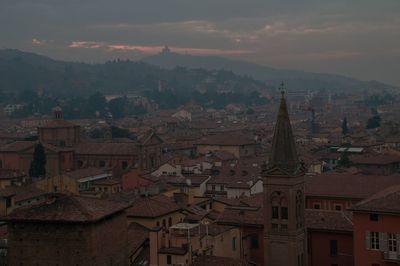 View of cityscape at sunset