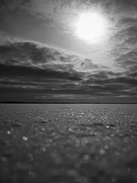 Surface level of land against sky