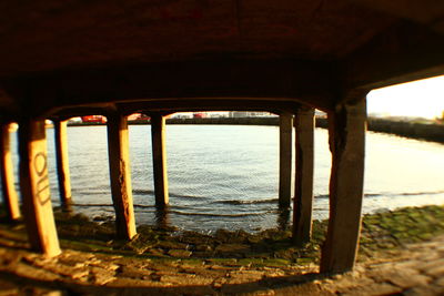 High angle view of beach against sky