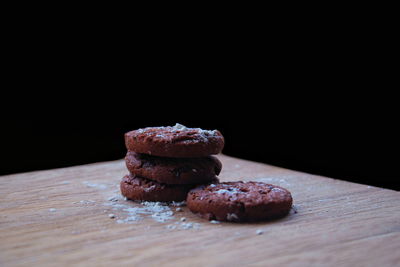 Close-up of cookies on table