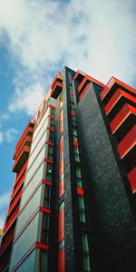 Low angle view of modern building against sky