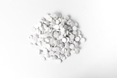 High angle view of white background