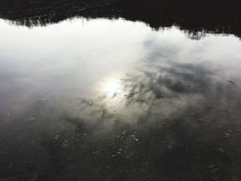 Reflection of clouds in lake