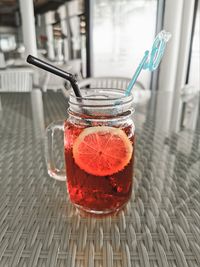 Close-up of drink on table