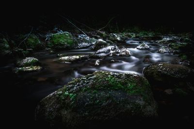 River flowing through rocks in forest