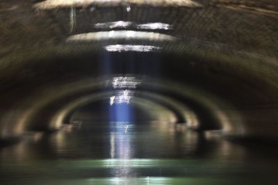 Close-up of illuminated tunnel