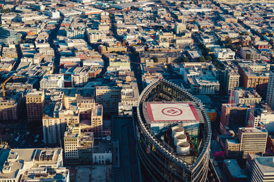 High angle view of city