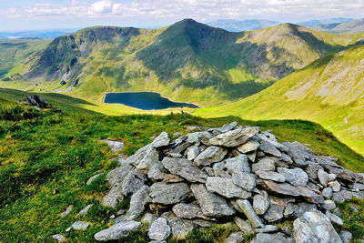 Scenic view of mountains against sky