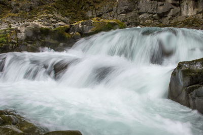 Scenic view of waterfall