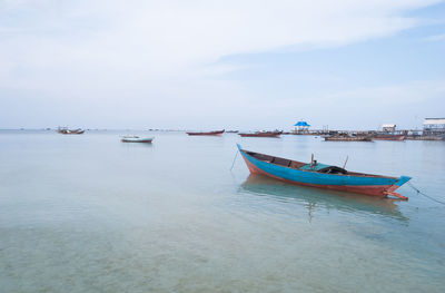 Boats in calm sea