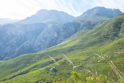 Scenic view of mountains against sky