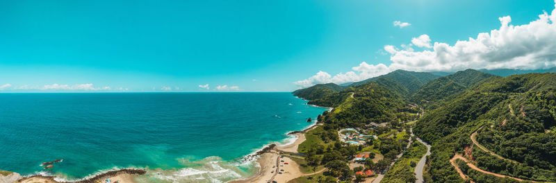 Panoramic aerial view of the old vacant city los caracas, la guaira - venezuela.