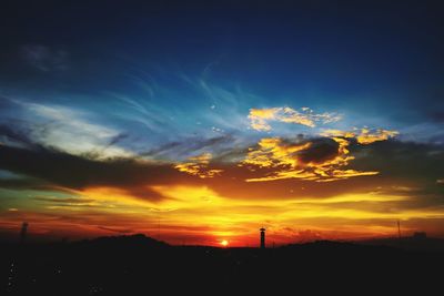 Scenic view of dramatic sky during sunset