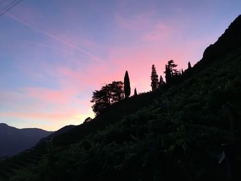 Scenic view of landscape against sky at sunset