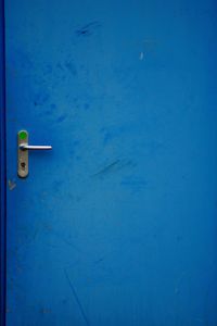 Close-up of blue door