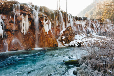 Panoramic view of waterfall