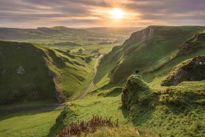 Scenic view of landscape during sunset