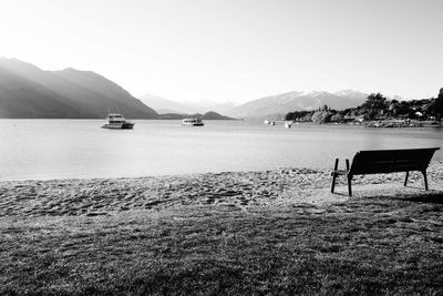 Scenic view of boats in lake