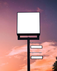 Low angle view of basketball hoop against sky