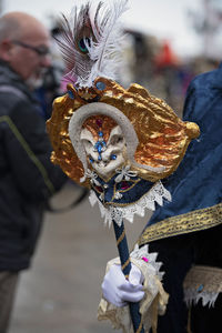 Close-up of person wearing mask