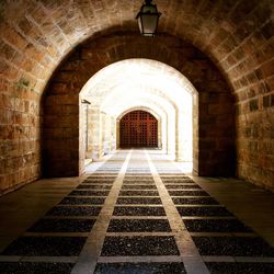 Empty corridor of old building