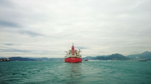 Boat sailing in sea