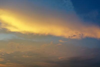 Low angle view of orange sky