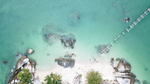 High angle view of swimming pool