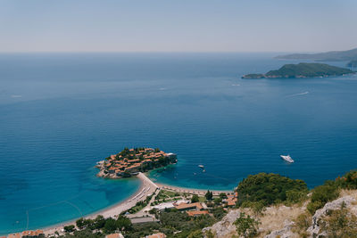 High angle view of sea against sky