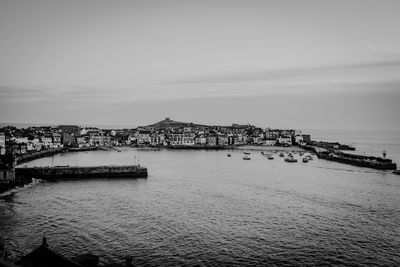 Shot of cityscape by the sea