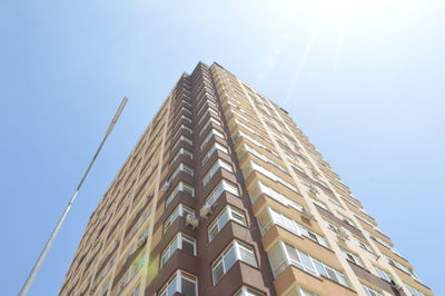 Low angle view of modern building against clear sky