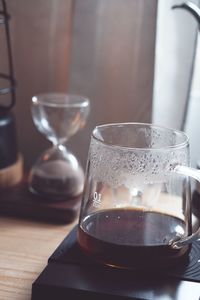 Close-up of tea cup on table