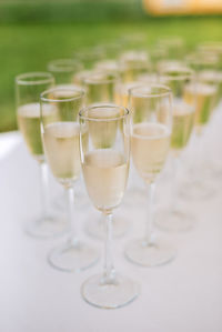 Close-up of wineglass on table