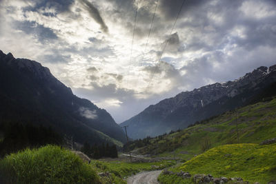 Scenic view of mountains against sky