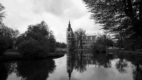 Reflection of buildings in water