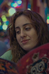 Portrait of smiling young woman at home
