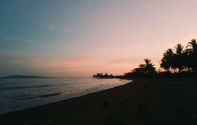 Scenic view of sea at sunset