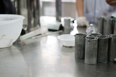 Close-up of tea cup on table