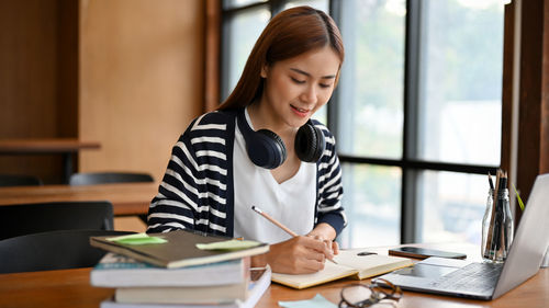 Businesswoman working at office