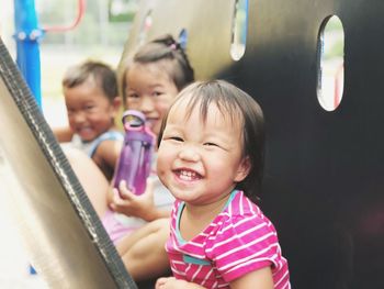 Portrait of cute girl smiling
