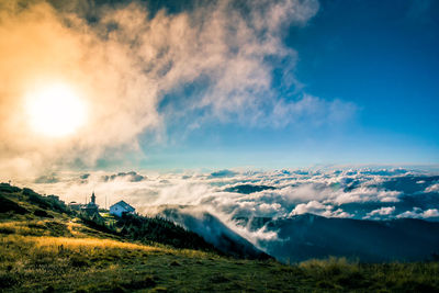 Scenic view of mountains against sky