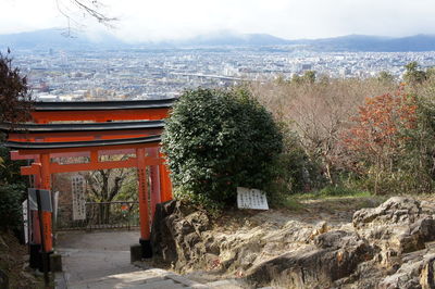 Panoramic view of temple against sky