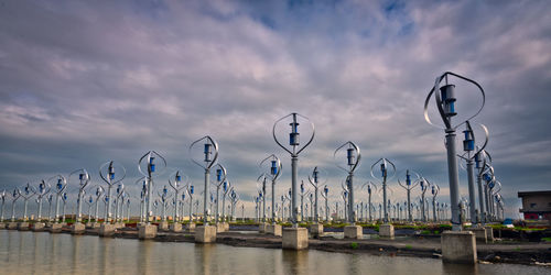 View of bridge over river against sky