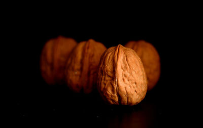 Close-up of pumpkin against black background