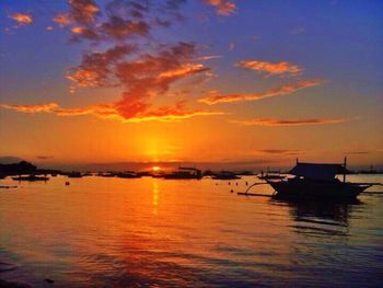 Scenic view of sunset over sea