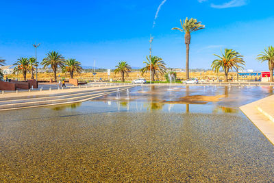 Scenic view of swimming pool against sky