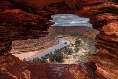 Nature's window in kalbarri national park in western australia.