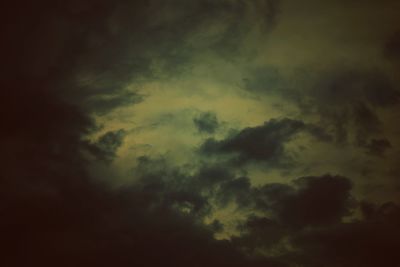 Low angle view of storm clouds in sky